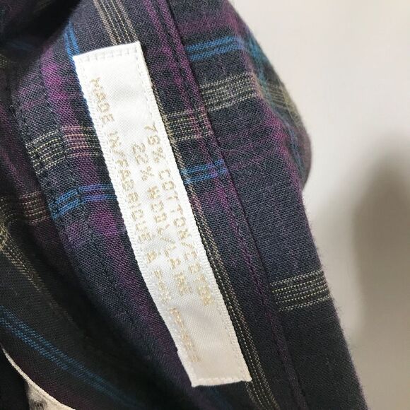 Perry Ellis Men's Sz Medium Blue Plaid Long Sleeve Button Down Nwt - Picture 7 of 8
